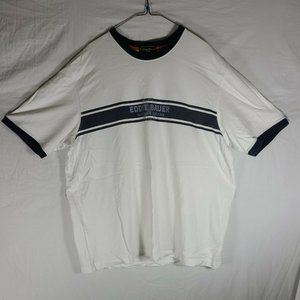 Vtg 90s Eddie Bauer Shirt Men Size X Large Spellout Logo Blue Graphic